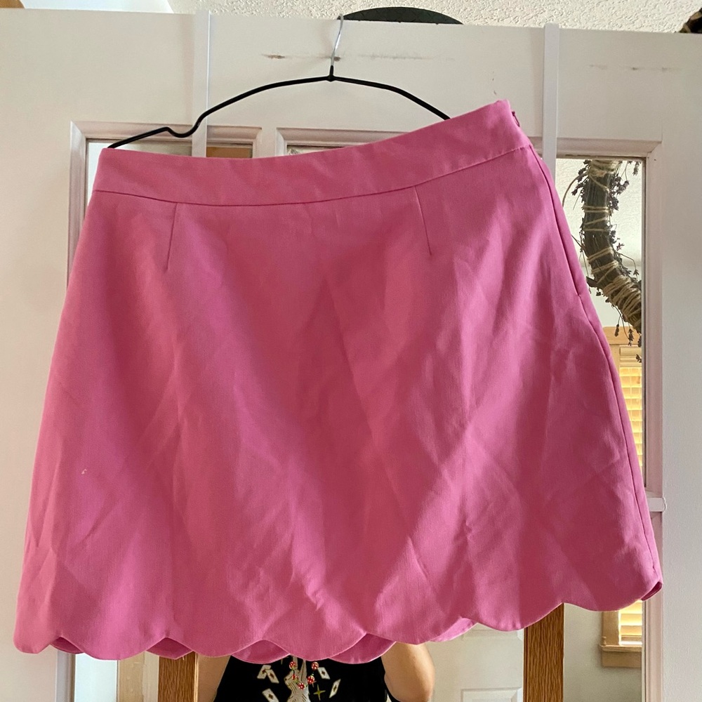 ASOS Pink Skater Mini Skirt with Scalloped Hem